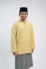 Patawali Classic Fit Baju Melayu Teluk Belanga - Buttermilk