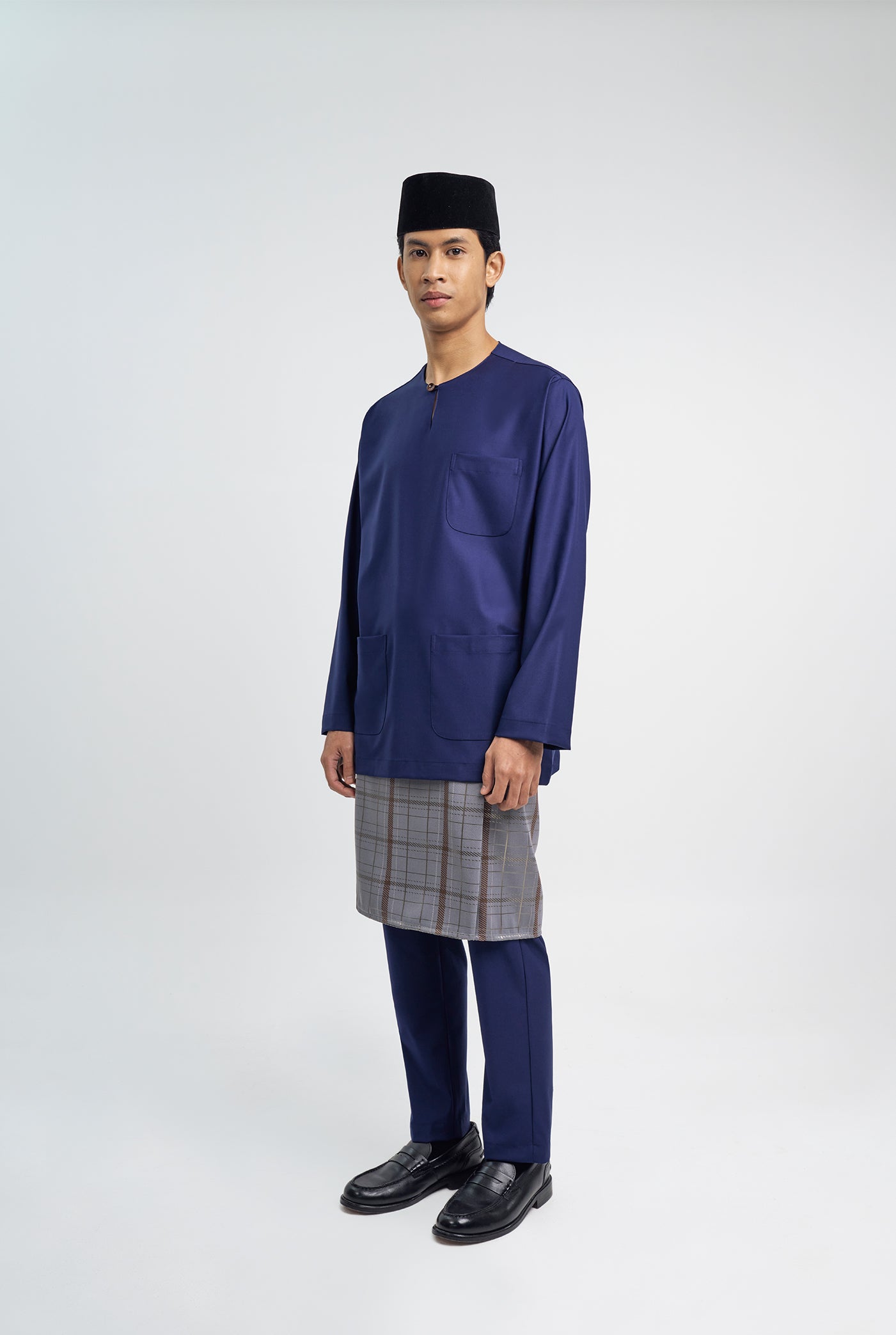 Patawali Classic Fit Baju Melayu Teluk Belanga - Dark Navy