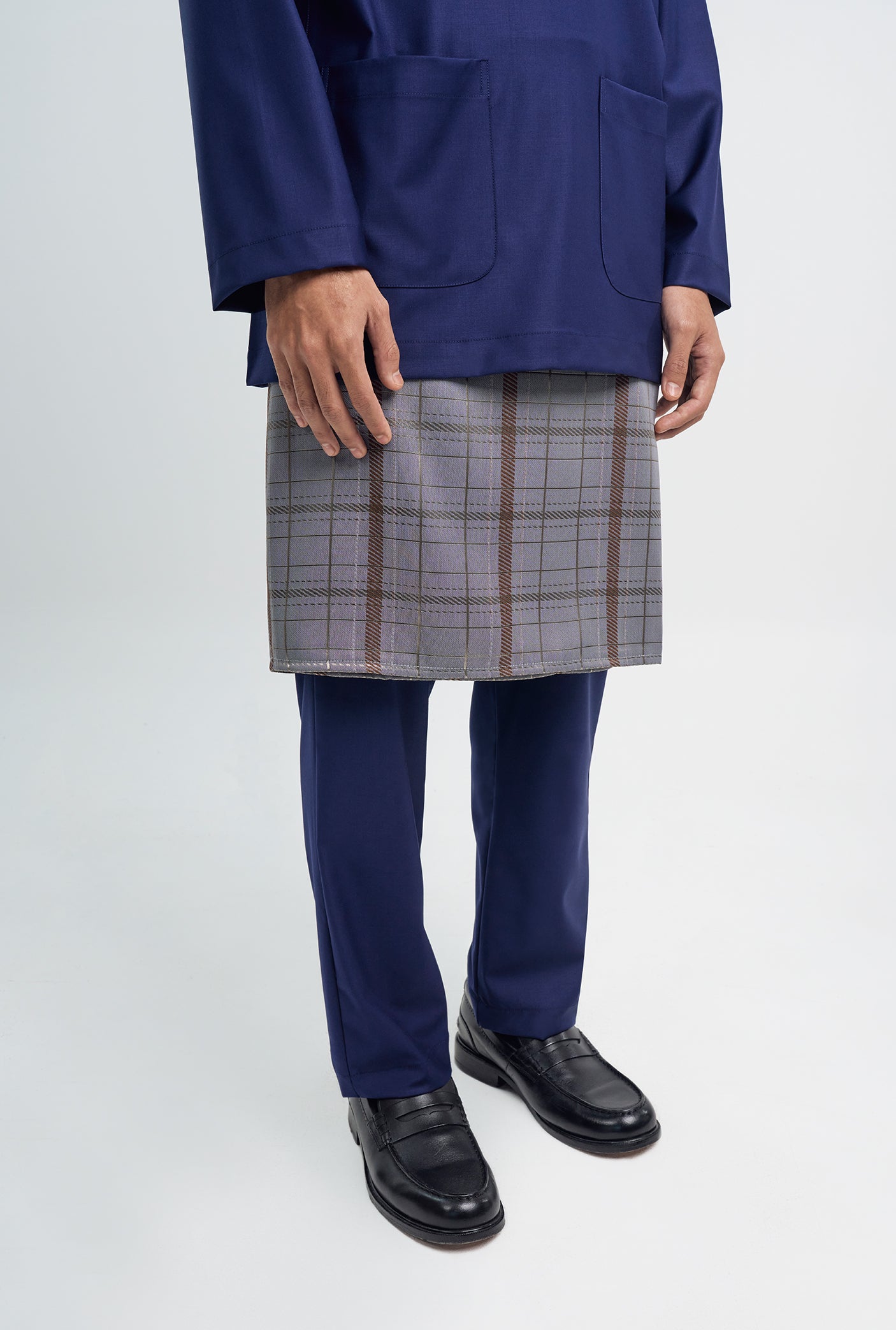 Patawali Classic Fit Baju Melayu Teluk Belanga - Dark Navy
