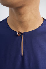 Patawali Classic Fit Baju Melayu Teluk Belanga - Dark Navy