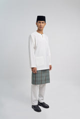 Patawali Classic Fit Baju Melayu Teluk Belanga - Antique White