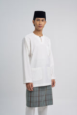 Patawali Classic Fit Baju Melayu Teluk Belanga - Antique White