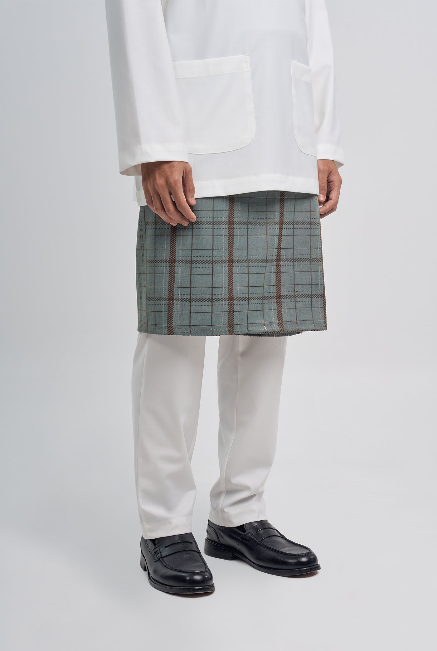 Patawali Classic Fit Baju Melayu Teluk Belanga - Antique White