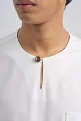 Patawali Classic Fit Baju Melayu Teluk Belanga - Antique White