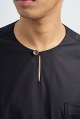Patawali Classic Fit Baju Melayu Teluk Belanga - Opal Black