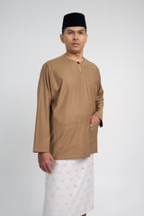 Patawali Classic Fit Baju Melayu Teluk Belanga - Hazel Brown