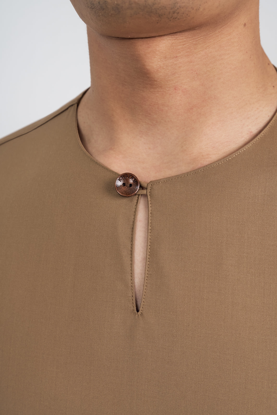 Patawali Classic Fit Baju Melayu Teluk Belanga - Hazel Brown