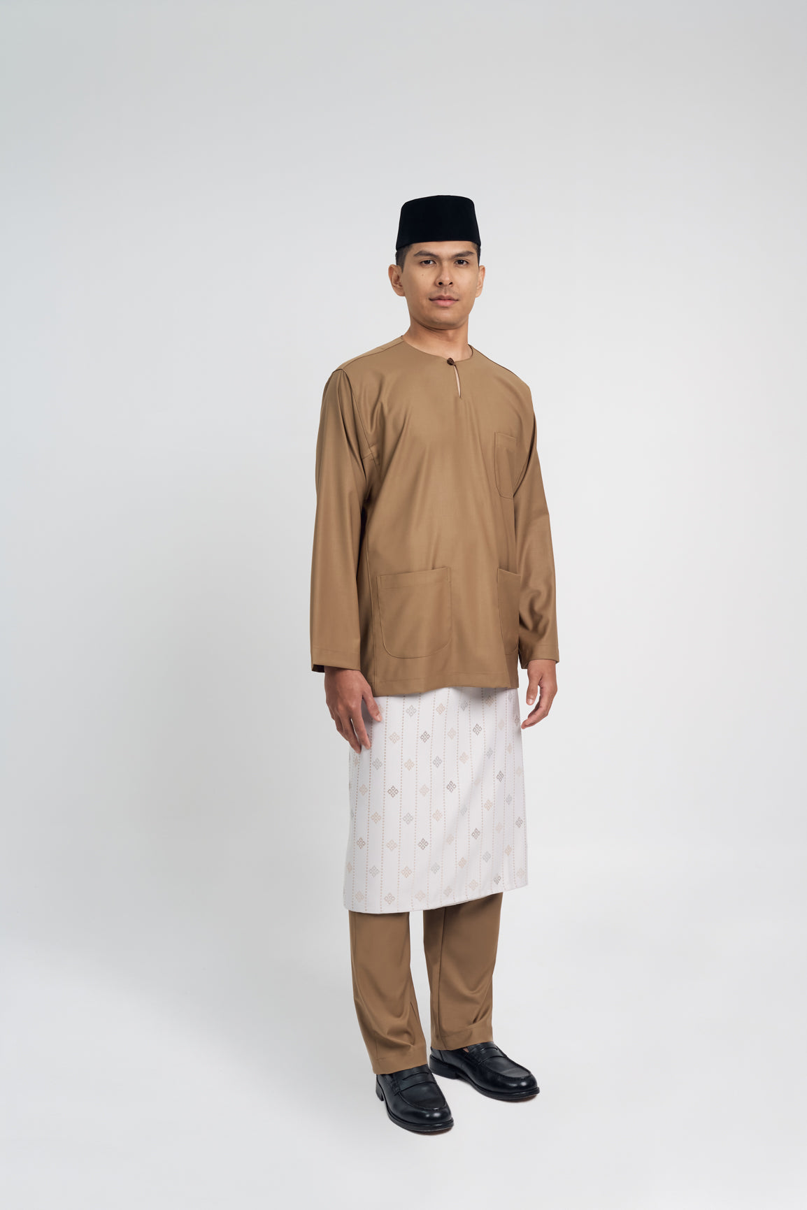 Patawali Classic Fit Baju Melayu Teluk Belanga - Hazel Brown