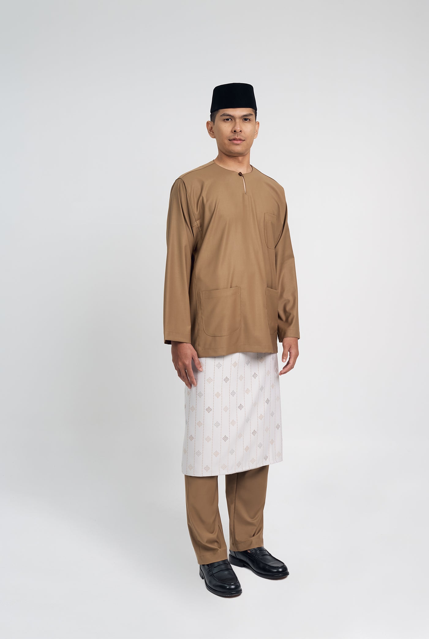 Patawali Classic Fit Baju Melayu Teluk Belanga - Hazel Brown
