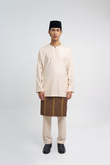 Patawali Classic Fit Baju Melayu Teluk Belanga - Ecru Beige