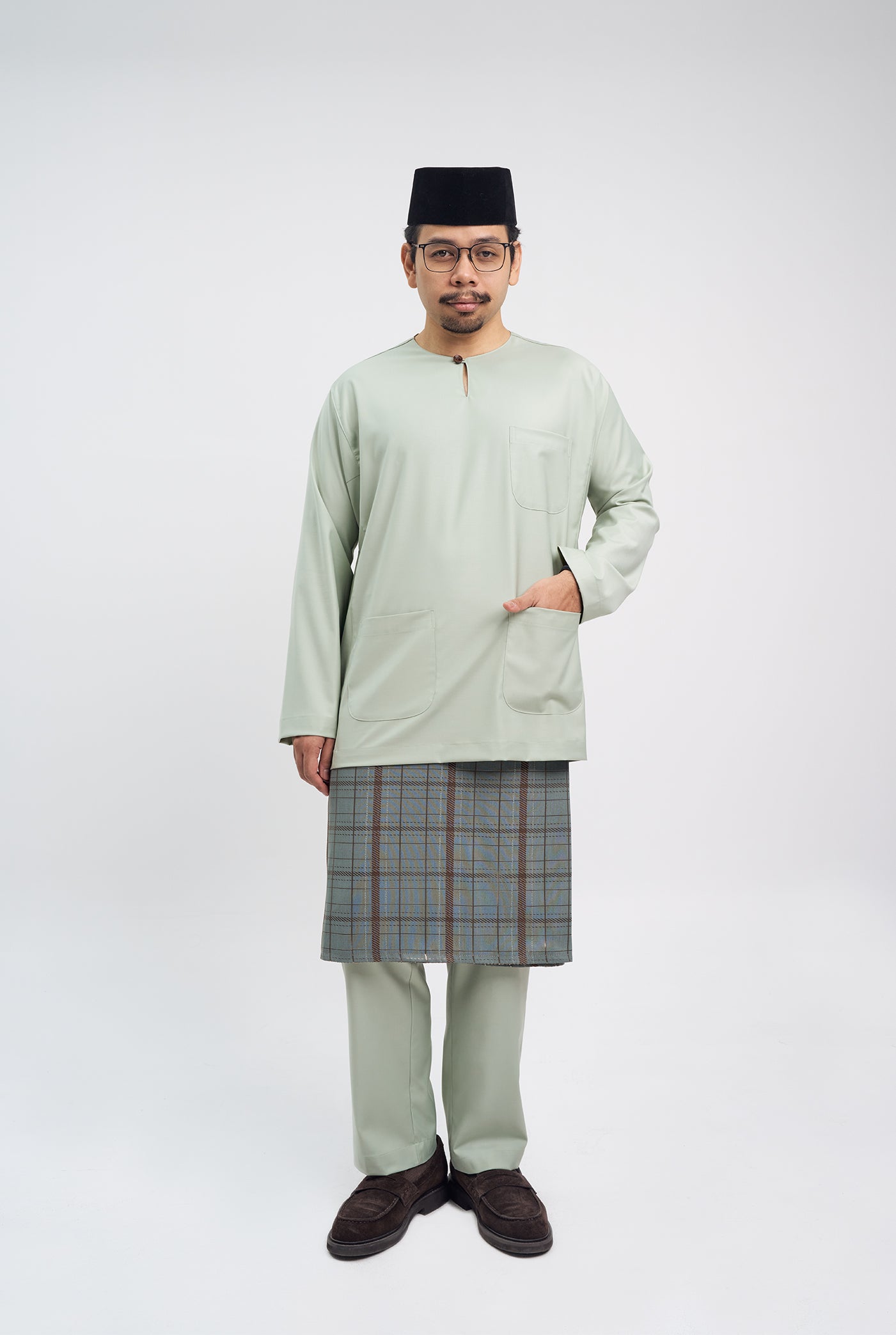 Patawali Classic Fit Baju Melayu Teluk Belanga - Mint Green