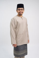 Patawali Classic Fit Baju Melayu Teluk Belanga - Light Olive