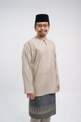 Patawali Classic Fit Baju Melayu Teluk Belanga - Light Olive