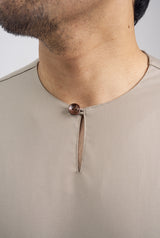 Patawali Classic Fit Baju Melayu Teluk Belanga - Light Olive