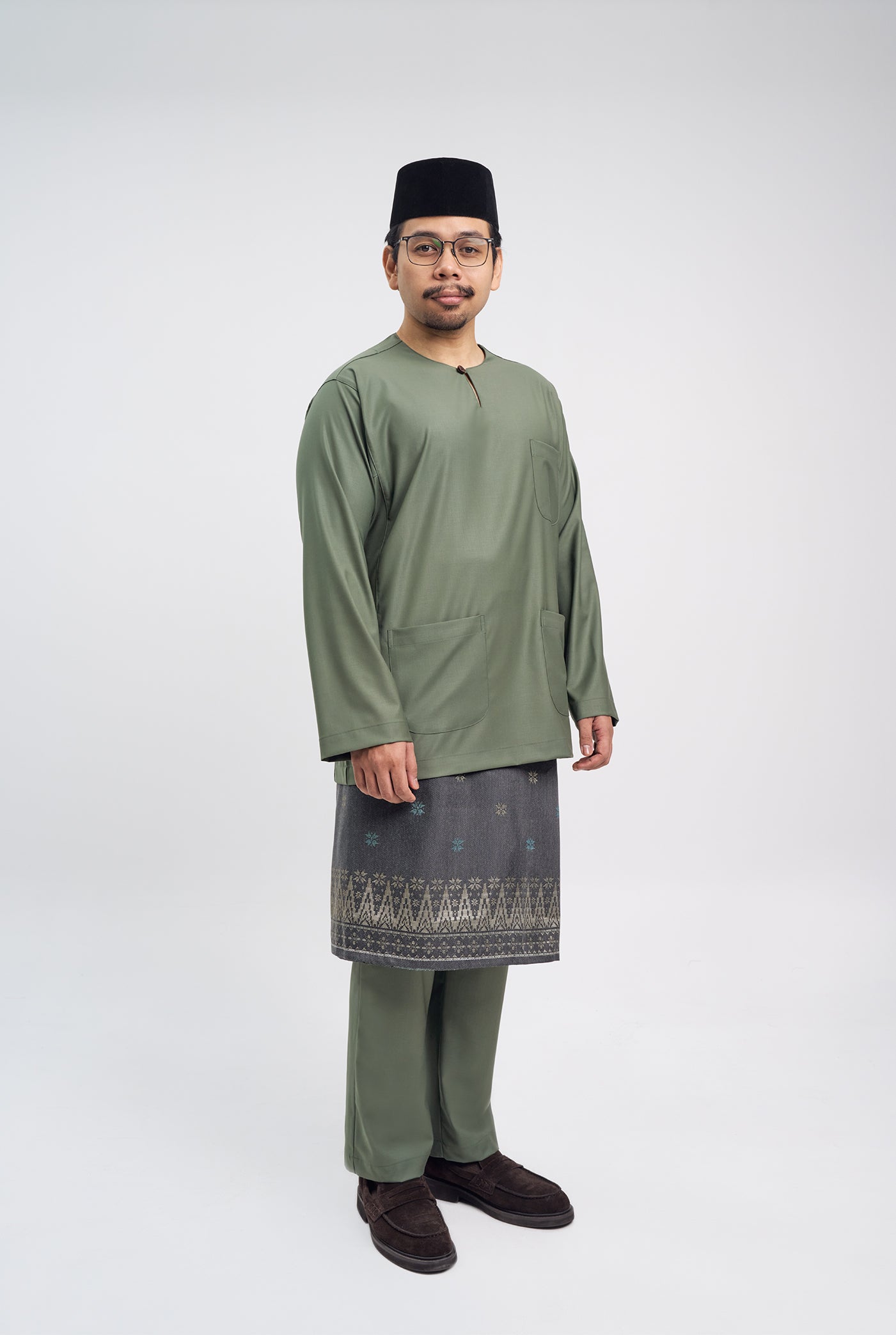 Patawali Classic Fit Baju Melayu Teluk Belanga - Pickle Green