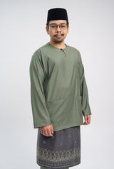 Patawali Classic Fit Baju Melayu Teluk Belanga - Pickle Green