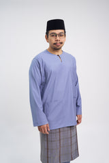 Patawali Classic Fit Baju Melayu Teluk Belanga - Stone Blue
