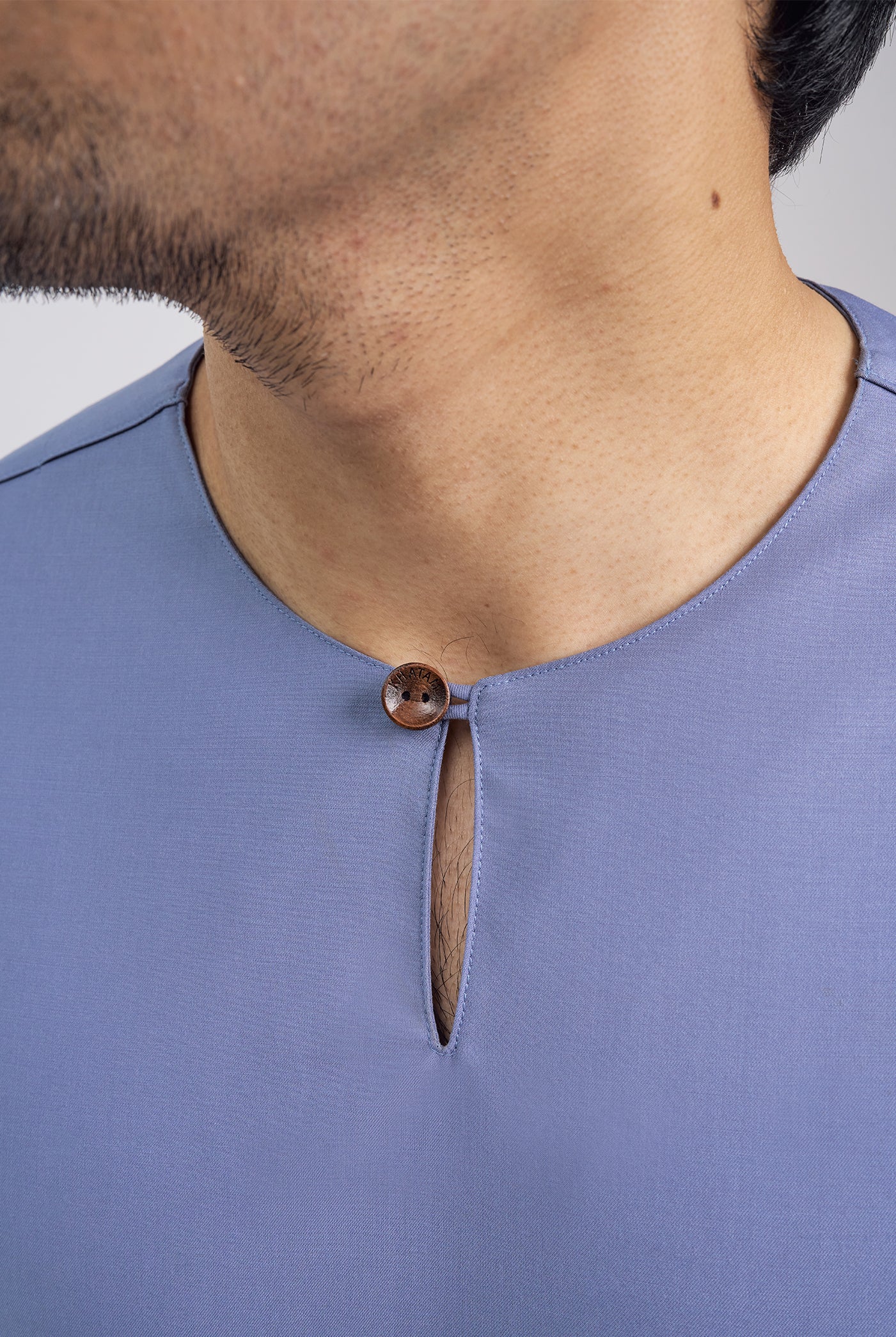 Patawali Classic Fit Baju Melayu Teluk Belanga - Stone Blue