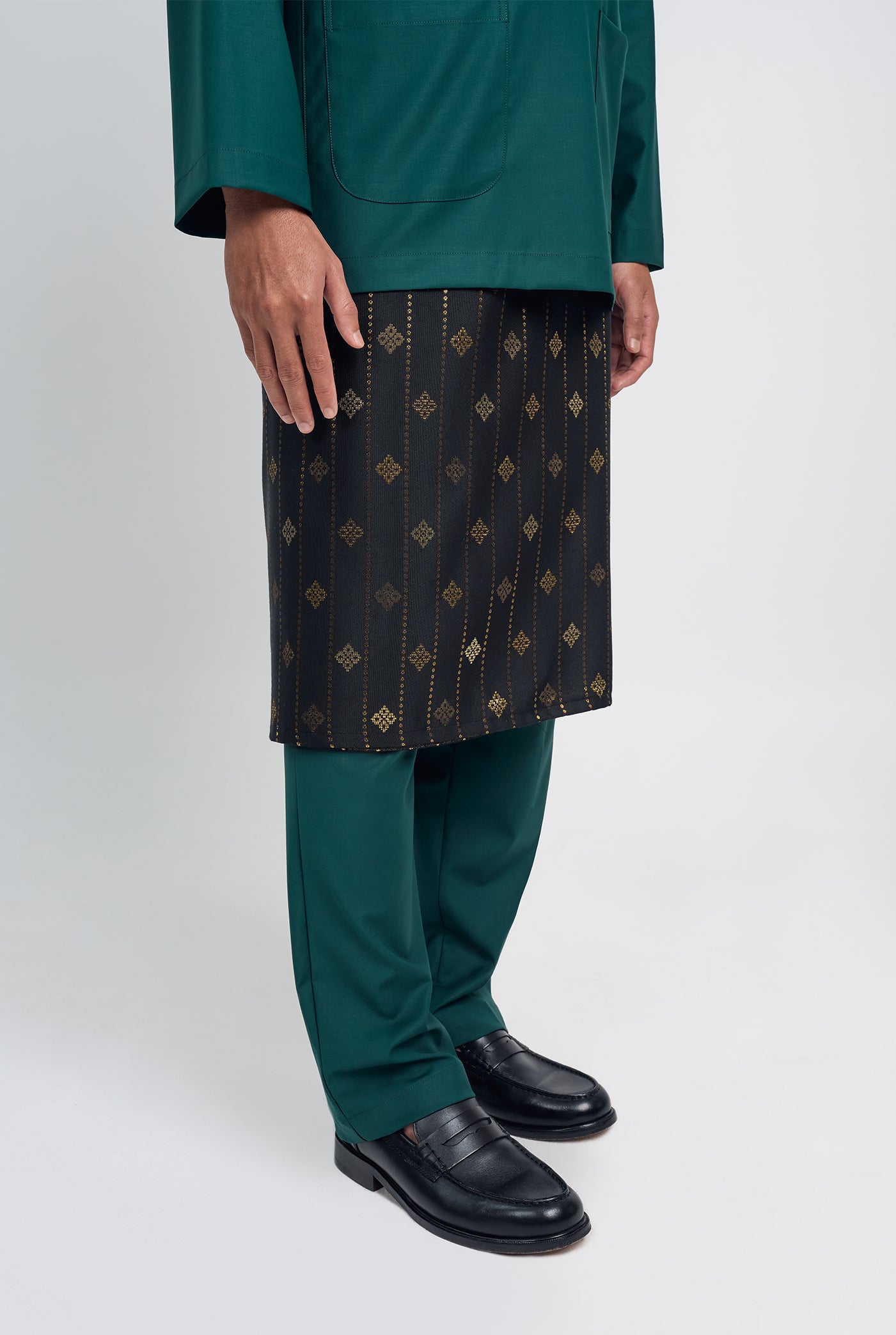 Patawali Classic Fit Baju Melayu Teluk Belanga - Emerald Green