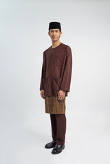 Patawali Classic Fit Baju Melayu Teluk Belanga - Dark Brown