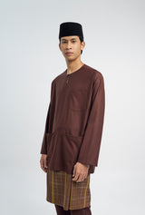 Patawali Classic Fit Baju Melayu Teluk Belanga - Dark Brown