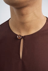Patawali Classic Fit Baju Melayu Teluk Belanga - Dark Brown