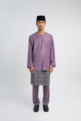 Patawali Classic Fit Baju Melayu Teluk Belanga - Dusty Lilac