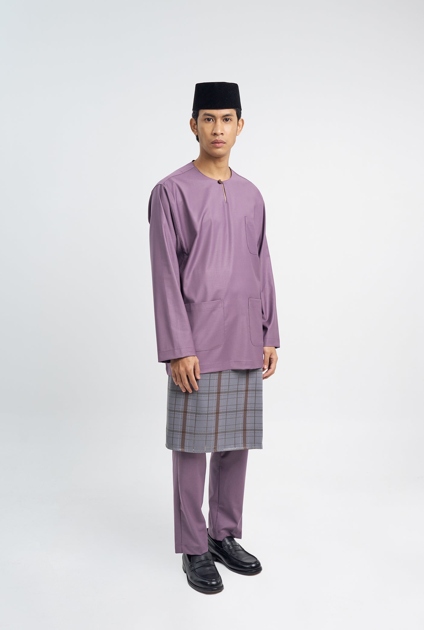 Patawali Classic Fit Baju Melayu Teluk Belanga - Dusty Lilac