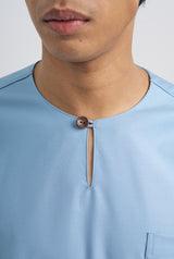 Patawali Classic Fit Baju Melayu Teluk Belanga - Light Blue