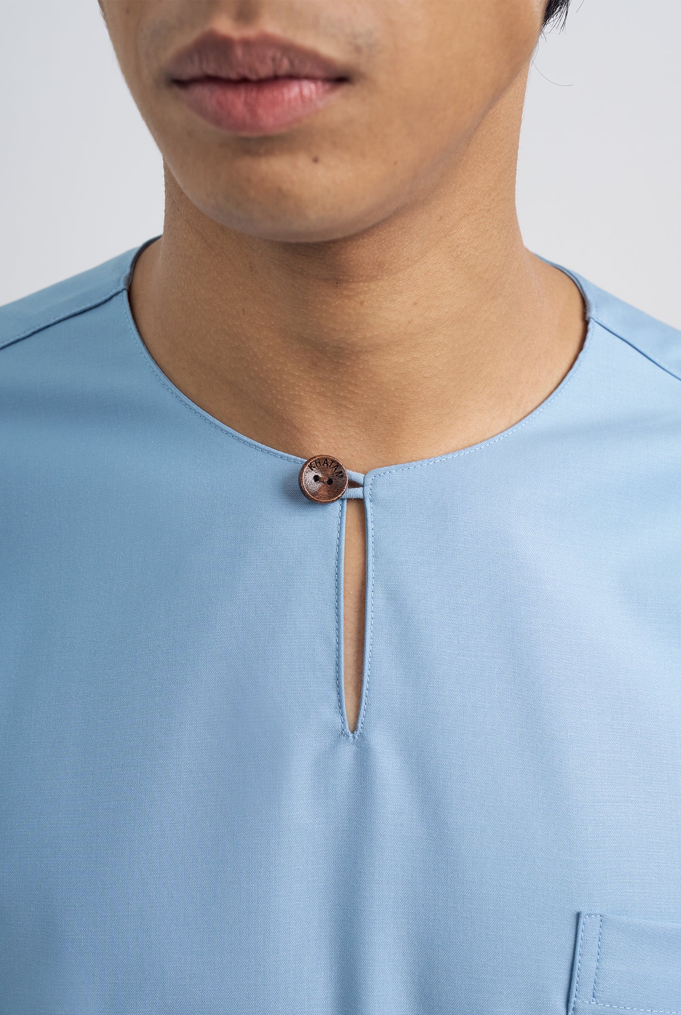 Patawali Classic Fit Baju Melayu Teluk Belanga - Light Blue