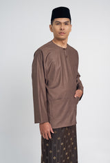 Patawali Classic Fit Baju Melayu Teluk Belanga - Espresso