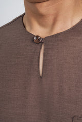 Patawali Classic Fit Baju Melayu Teluk Belanga - Espresso