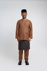 Patawali Modern Fit Baju Melayu Teluk Belanga - Coffee Brown