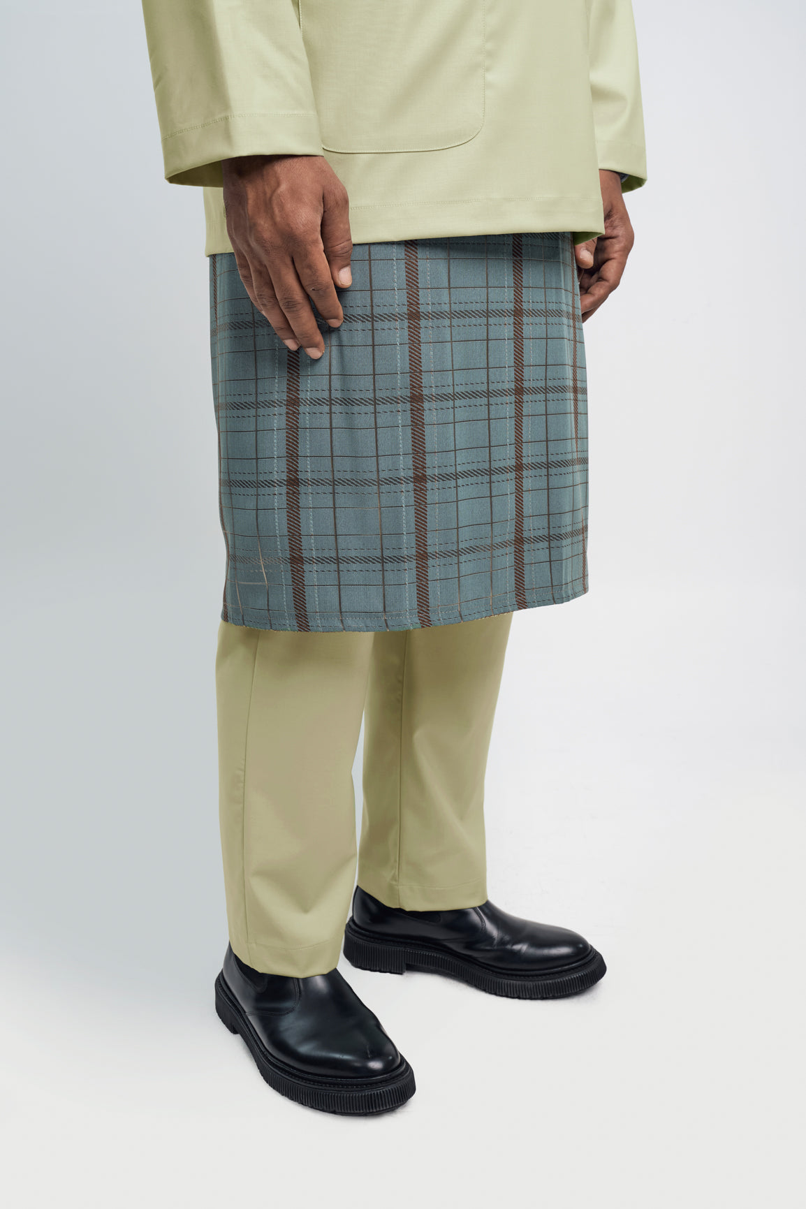 Patawali Modern Fit Baju Melayu Teluk Belanga - Honeydew