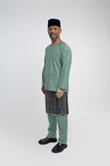 Patawali Modern Fit Baju Melayu Teluk Belanga - Grass Green