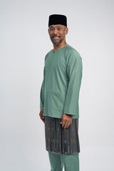 Patawali Modern Fit Baju Melayu Teluk Belanga - Grass Green