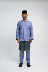 Patawali Modern Fit Baju Melayu Teluk Belanga - Stone Blue