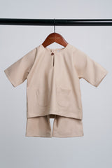 Patawali Baby Boys Baju Melayu Teluk Belanga - Beige