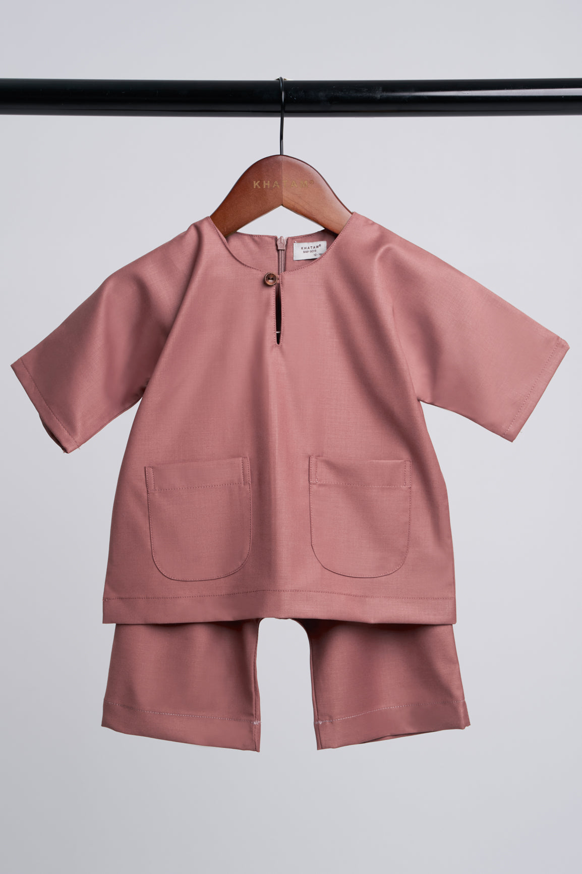 Patawali Baby Boys Baju Melayu Teluk Belanga - Smokey Pink