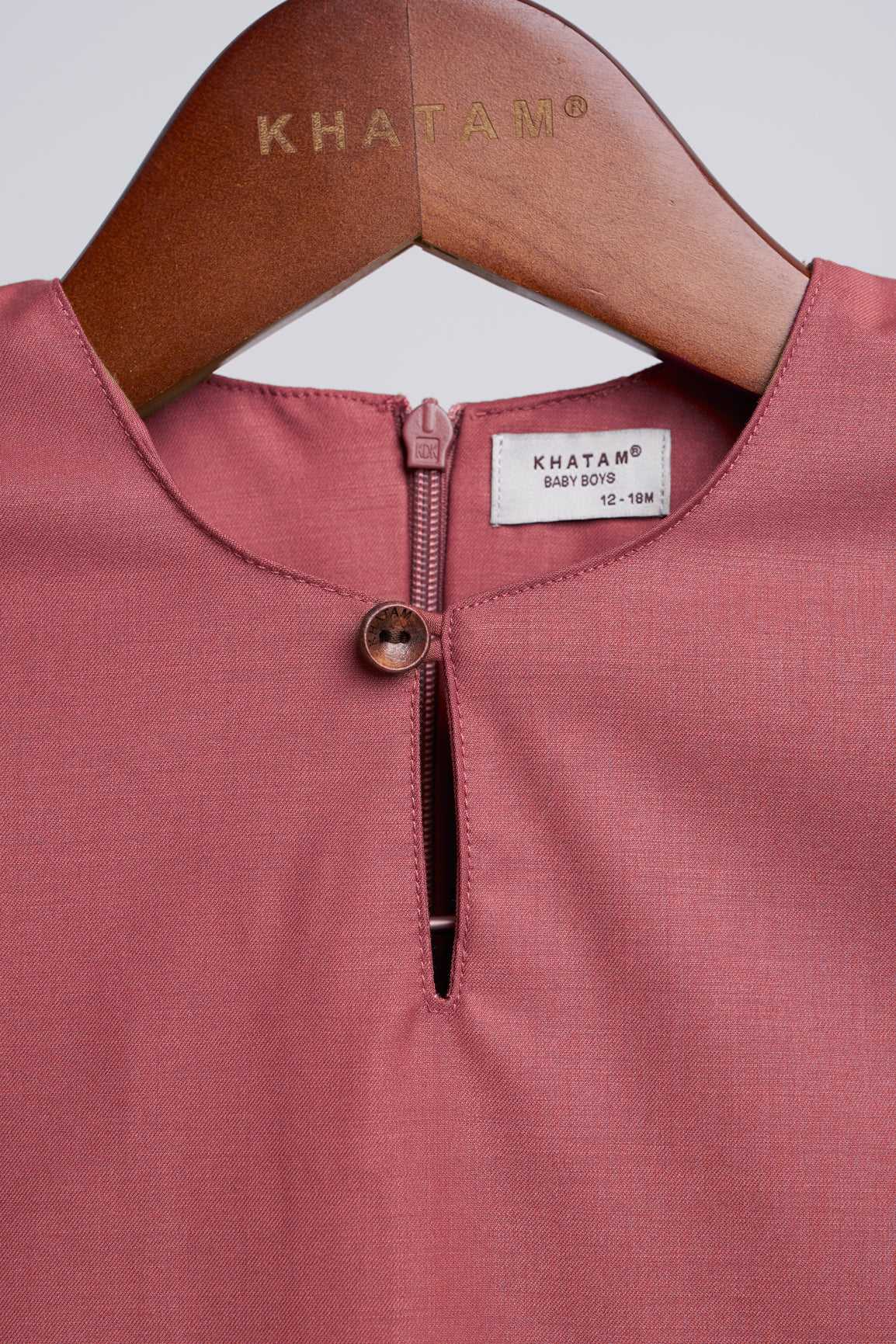 Patawali Baby Boys Baju Melayu Teluk Belanga - Dark Rose