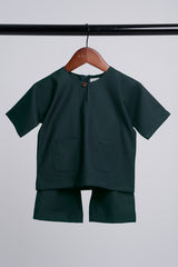 Patawali Baby Boys Baju Melayu Teluk Belanga - Deep Green