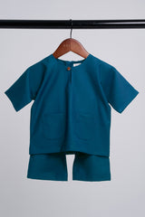 Patawali Baby Boys Baju Melayu Teluk Belanga - Deep Teal