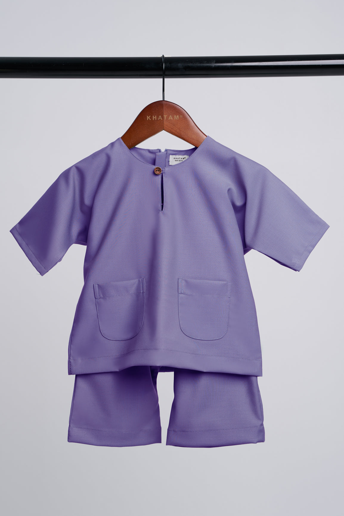 Patawali Baby Boys Baju Melayu Teluk Belanga - Purple Yam