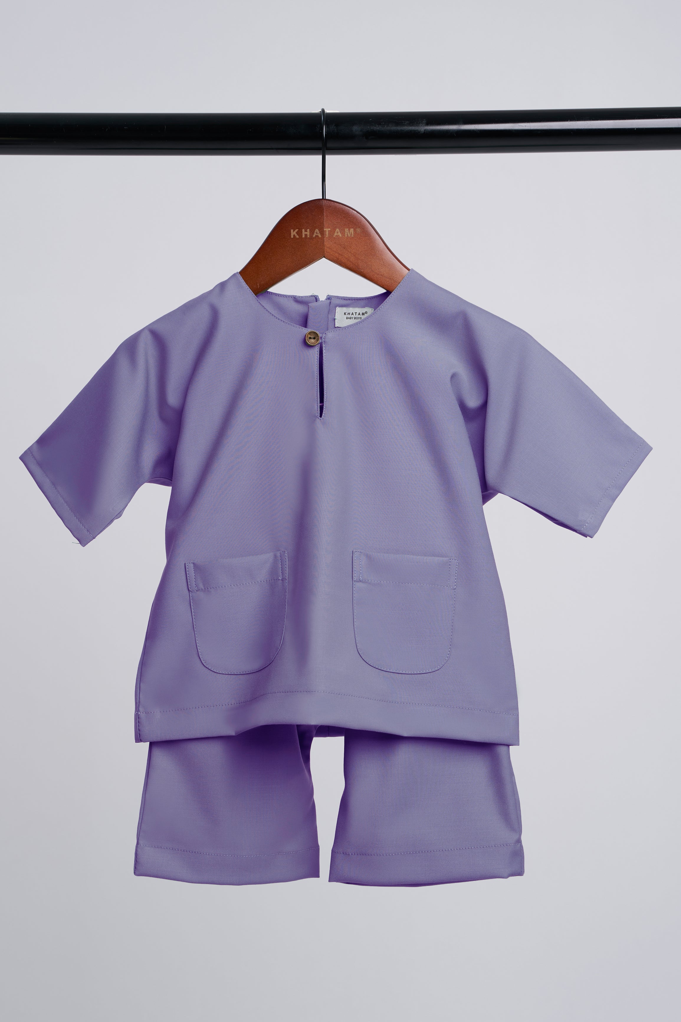 Patawali Baby Boys Baju Melayu Teluk Belanga - Purple Yam