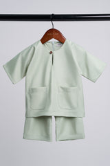 Patawali Baby Boys Baju Melayu Teluk Belanga - Mint Green