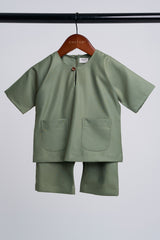 Patawali Baby Boys Baju Melayu Teluk Belanga - Pickle Green