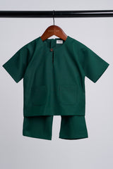 Patawali Baby Boys Baju Melayu Teluk Belanga - Emerald Green