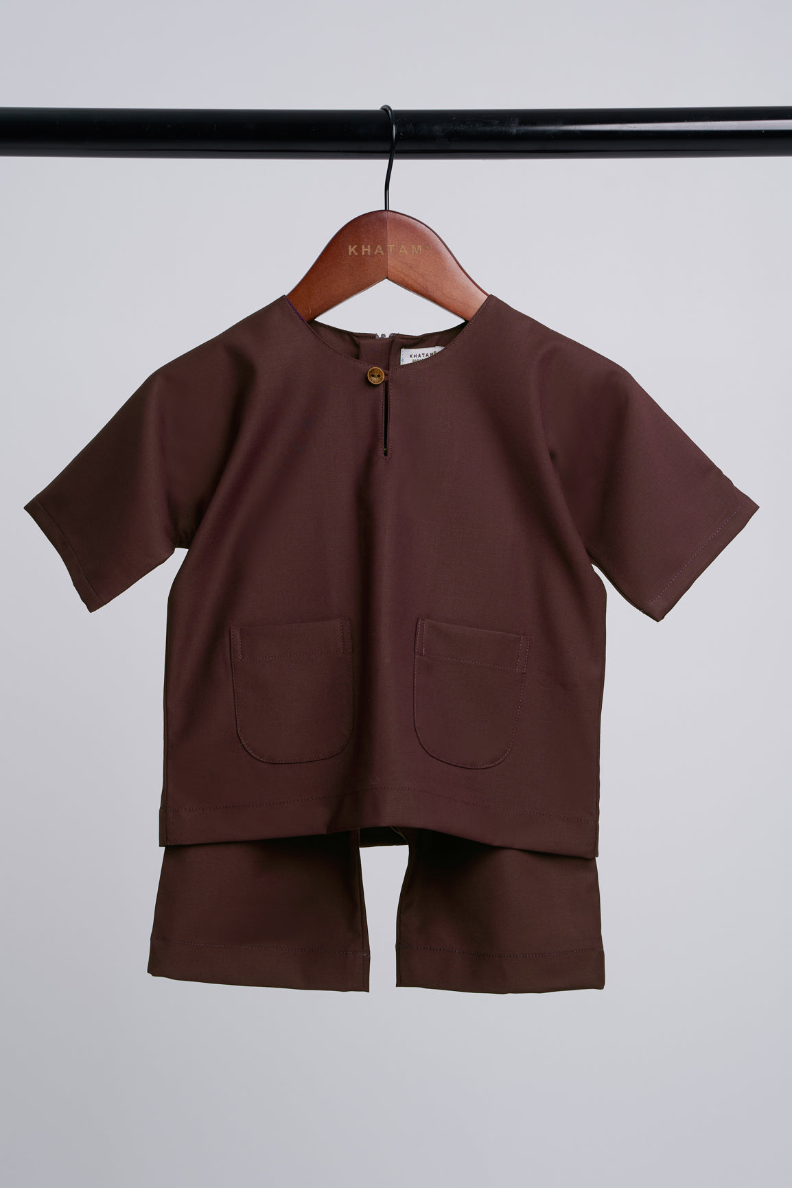 Patawali Baby Boys Baju Melayu Teluk Belanga - Dark Brown