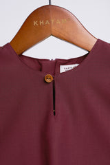 Patawali Baby Boys Baju Melayu Teluk Belanga - Burgundy Red