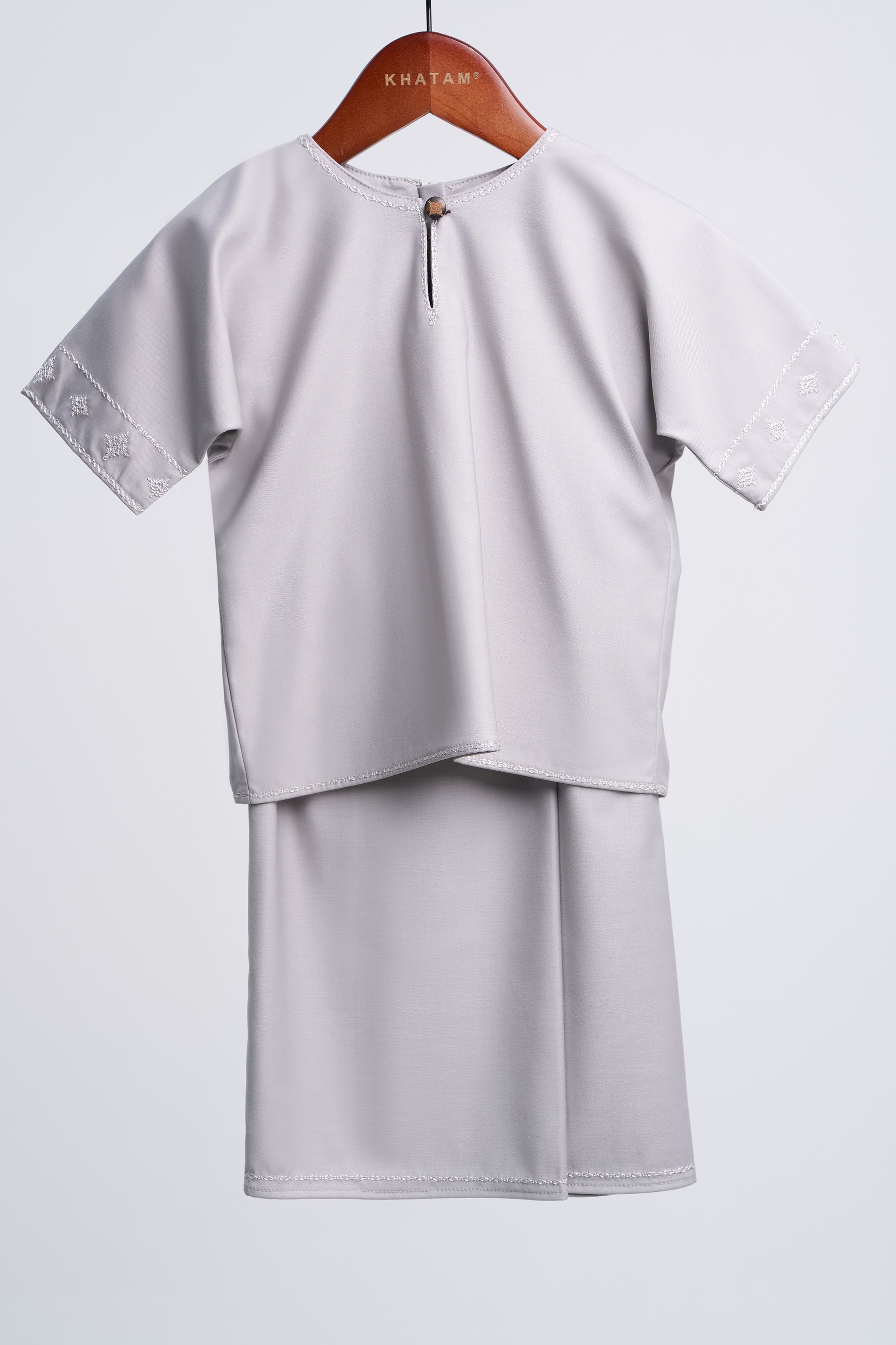 Patawali Baby Girls Baju Kurung - Ash Grey